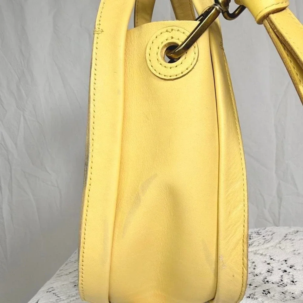Madewell Yellow Leather Mini Crossbody Bucket Bag